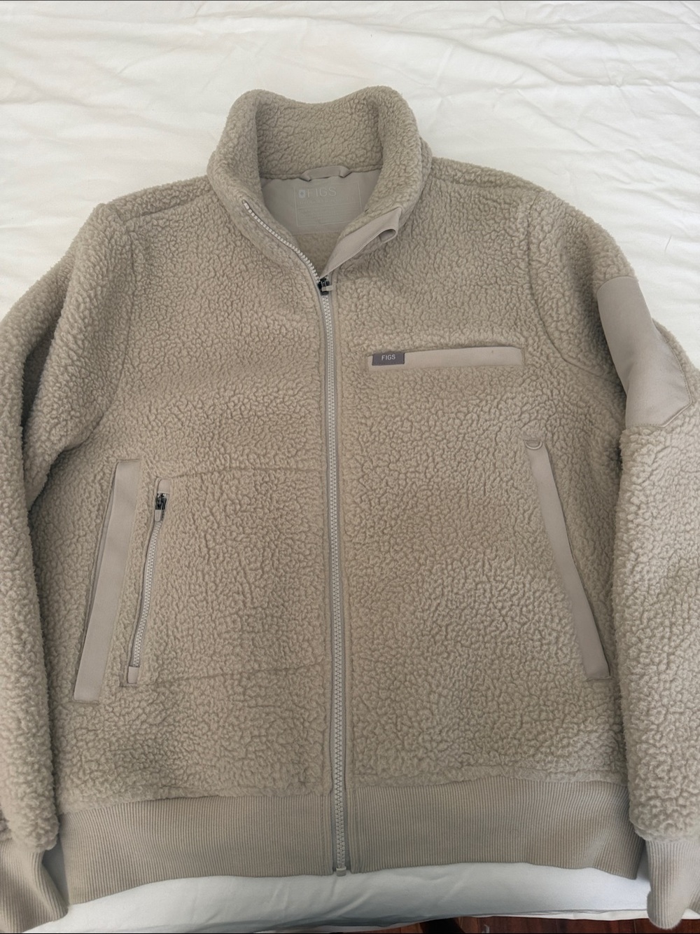 Figs Women's On-Shift - Sherpa Bomber Jacket™ L - Bone - Regular